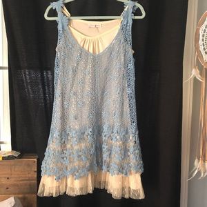 Dress with Slip and Crocheted cover